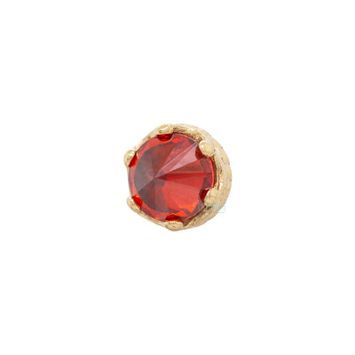 threadless: 2.5mm "Queen" Crown End in Gold with Reverse-Set Brilliant-Cut Gem