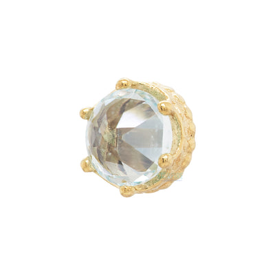 threadless: 3.5mm "Queen" Crown End in Gold with Reverse-Set Brilliant-Cut Gem