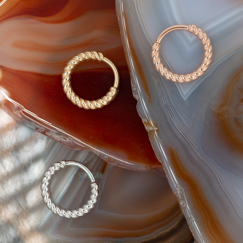 "Desiree" Braided Seam Ring in Gold & Platinum