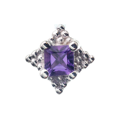 "Mini Kandy" Threaded End in Gold with Princess-Cut Amethyst