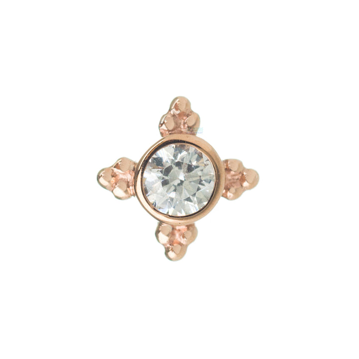 threadless: "Mini Kandy" Pin in Gold & Platinum with Round White CZ