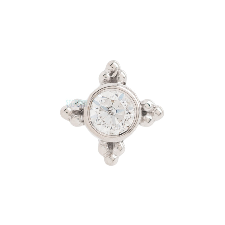 threadless: "Mini Kandy" Pin in Gold & Platinum with Round White CZ