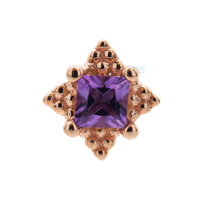 threadless: "Mini Kandy" Pin in Gold with Princess-Cut Amethyst