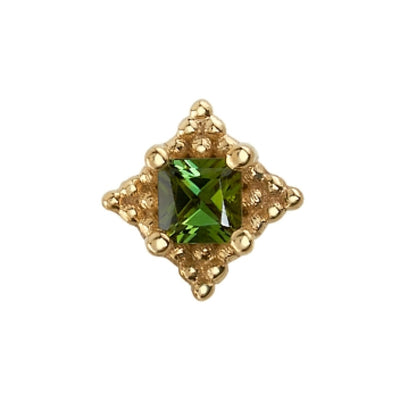 threadless: "Mini Kandy" Pin in Gold with Princess-Cut Emerald