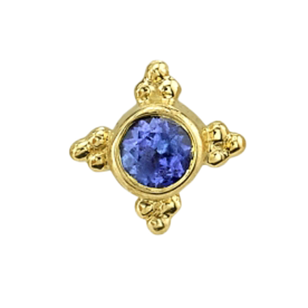threadless: "Mini Kandy" Pin in Gold & Platinum with Round Blue Sapphire
