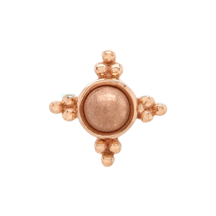 "Mini Kandy" Threaded End in Gold & Platinum with Sandblasted Gold Bead