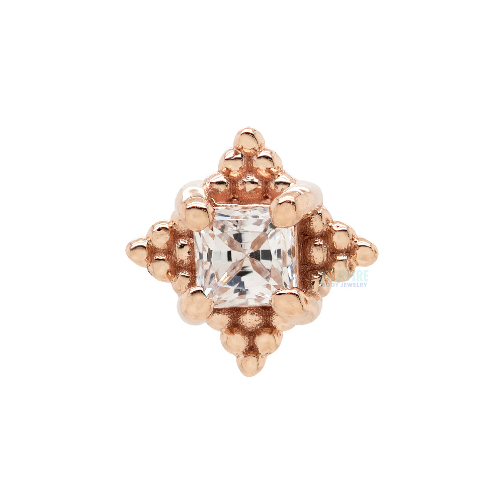 threadless: "Mini Kandy" Pin in Gold & Platinum with Princess-Cut White CZ