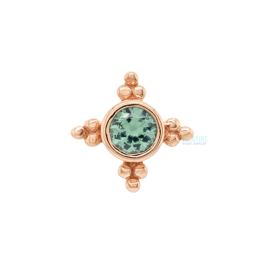 threadless: "Mini Kandy" Pin in Gold & Platinum with Round Seafoam Tourmaline