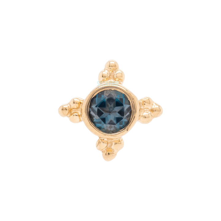 threadless: "Mini Kandy" Pin in Gold & Platinum with Round London Blue Topaz