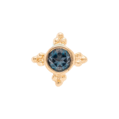 threadless: "Mini Kandy" Pin in Gold & Platinum with Round London Blue Topaz