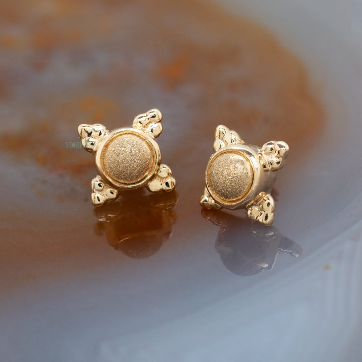 threadless: "Mini Kandy" Pin in Gold & Platinum with Round Sandblasted Gold Bead