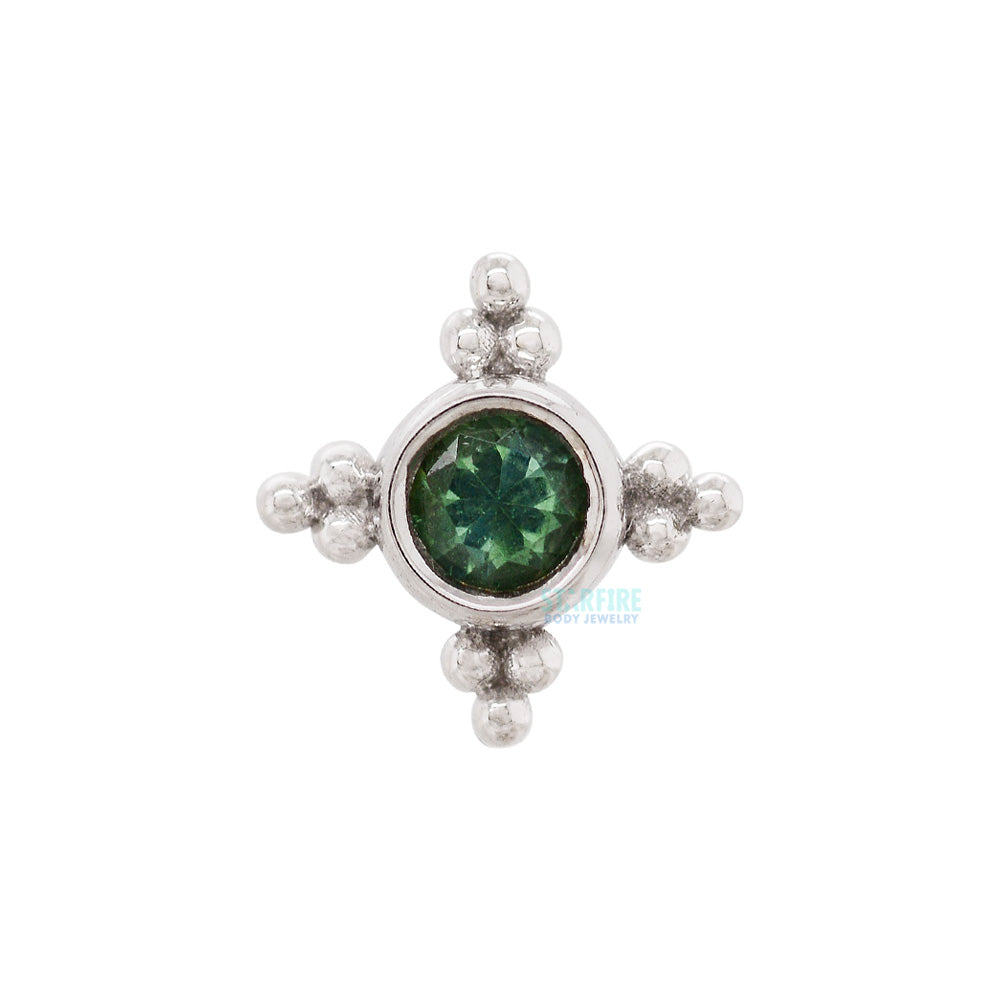 threadless: "Mini Kandy" Pin in Gold & Platinum with Round Seafoam Tourmaline