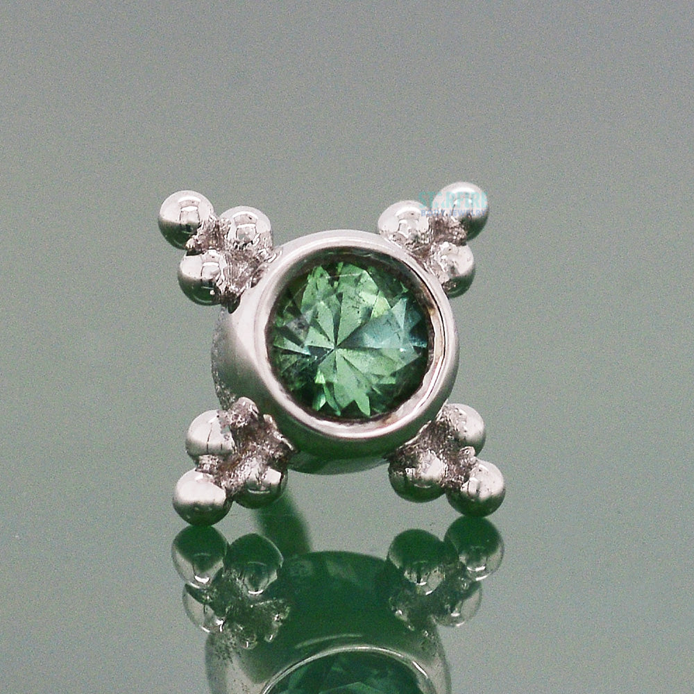 threadless: "Mini Kandy" Pin in Gold with Round Seafoam Tourmaline