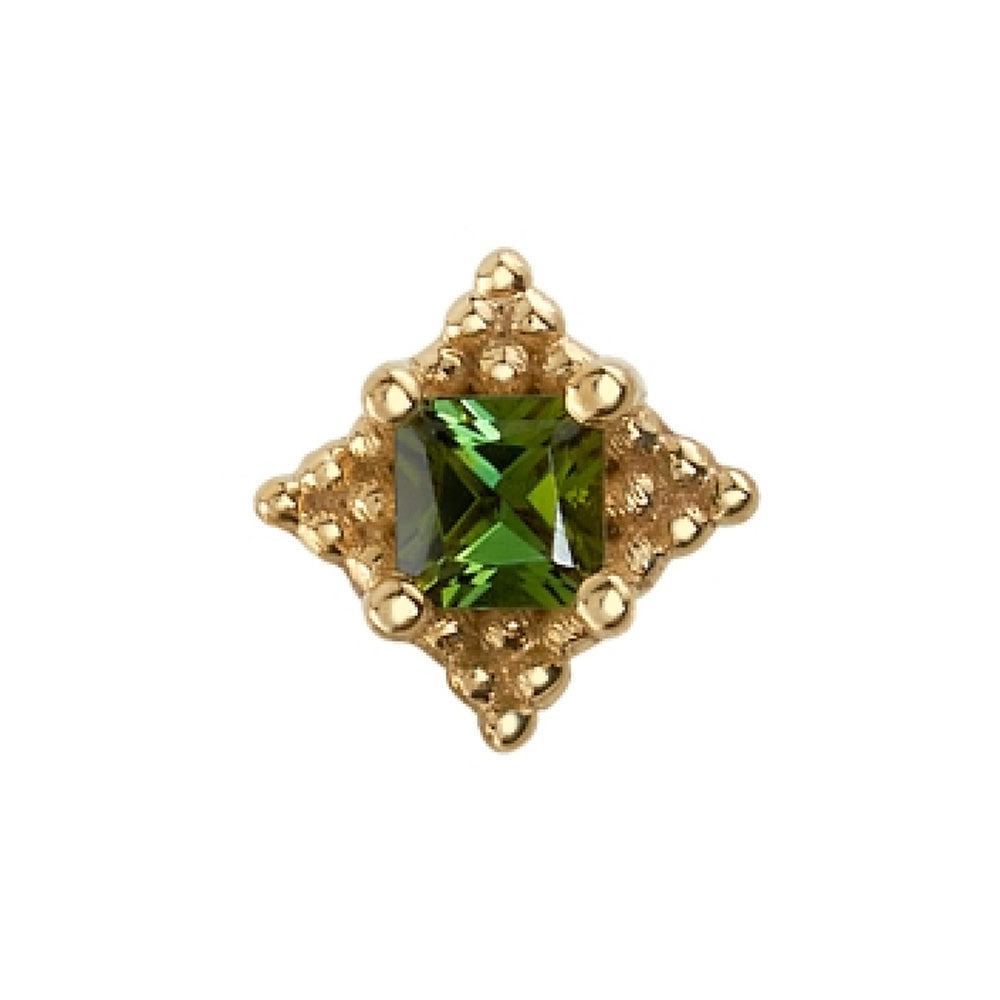 threadless: "Mini Kandy" Pin in Gold & Platinum with Princess-Cut Emerald