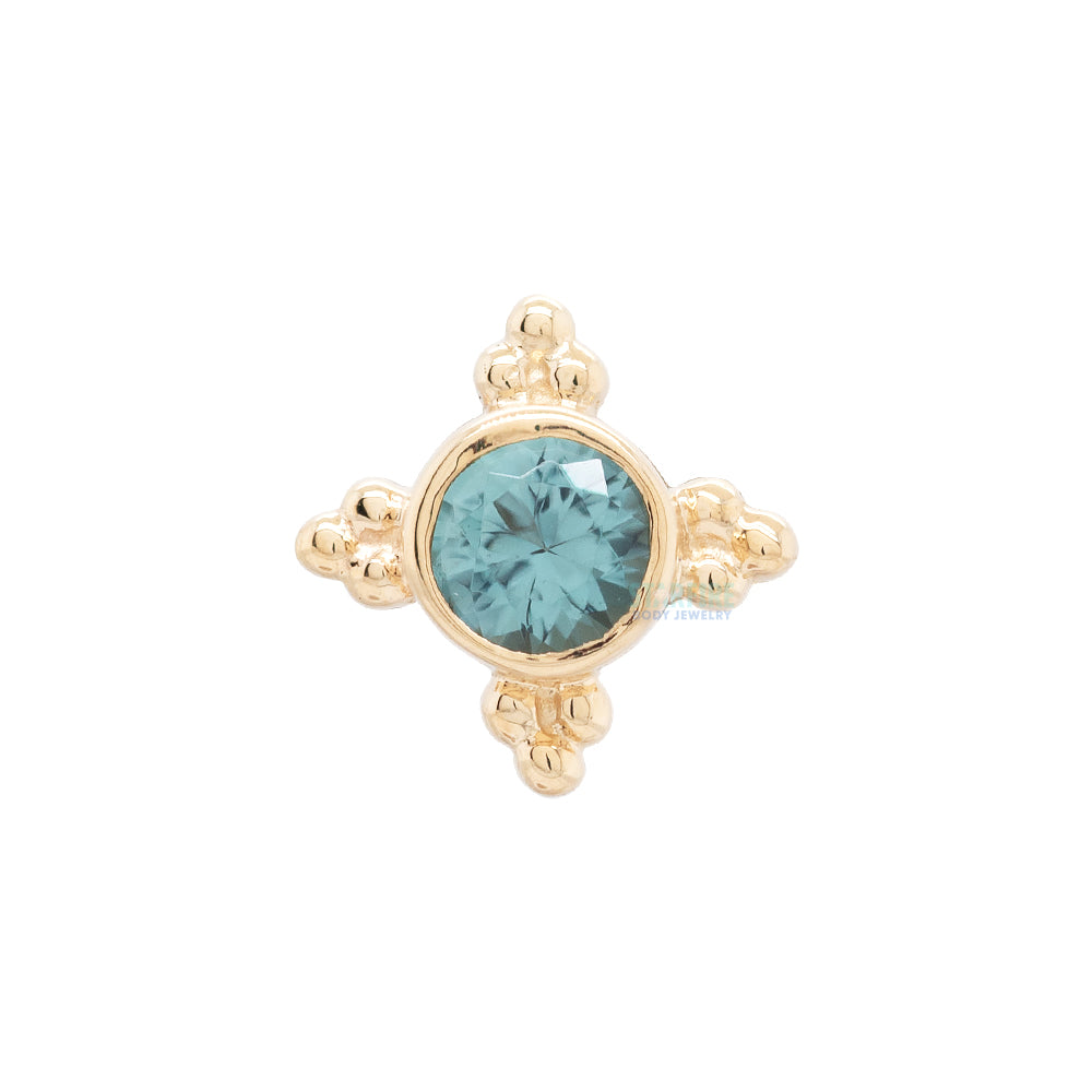 "Mini Kandy" Threaded End in Gold with Round Seafoam Tourmaline