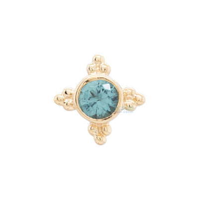 "Mini Kandy" Threaded End in Gold with Round Seafoam Tourmaline