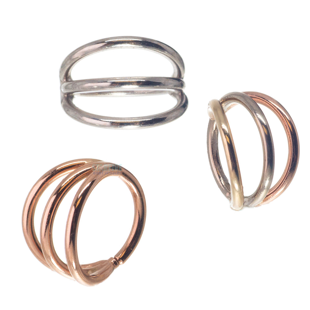 Triple Gap Seam Ring in Gold