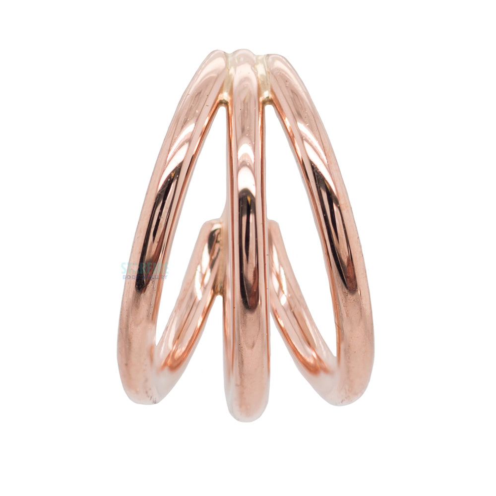 Triple Gap Seam Ring in Gold