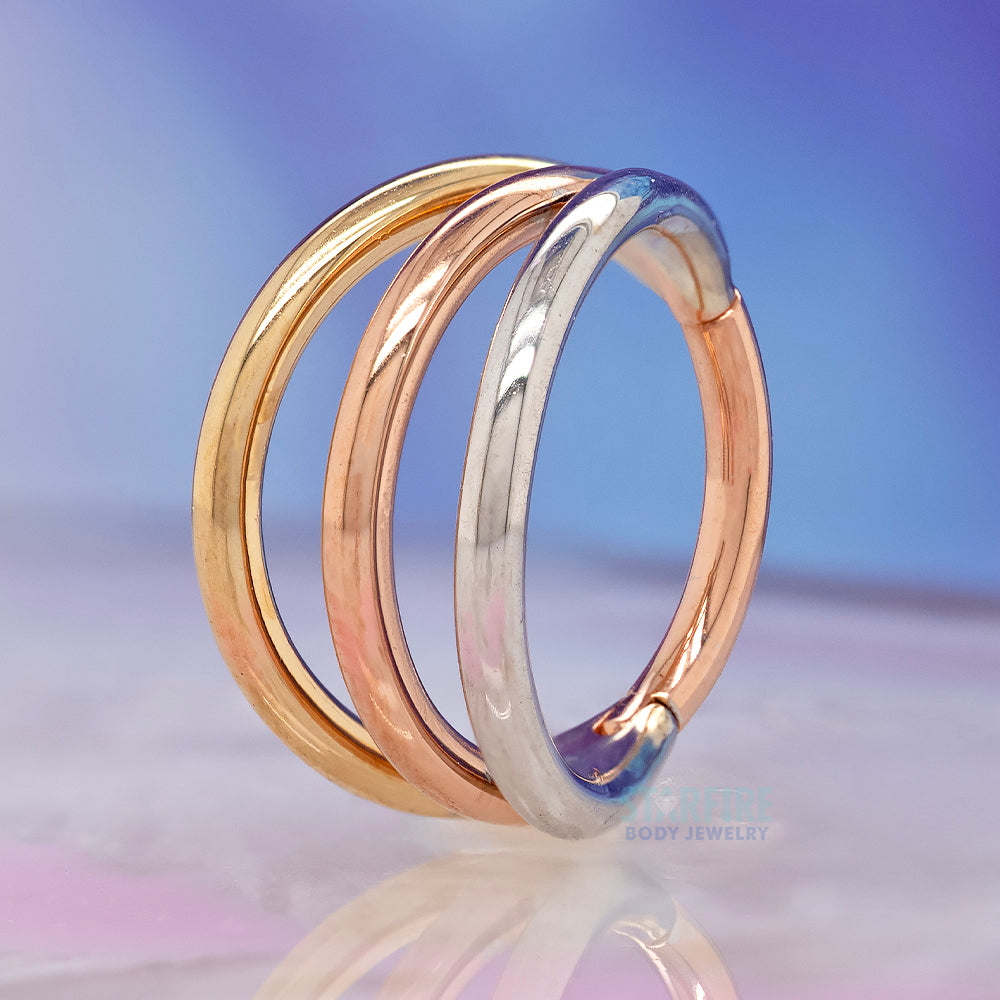Triple Gap Seam Ring in Gold