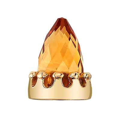 Crown Bullet Threaded End in Gold with Faceted Citrine