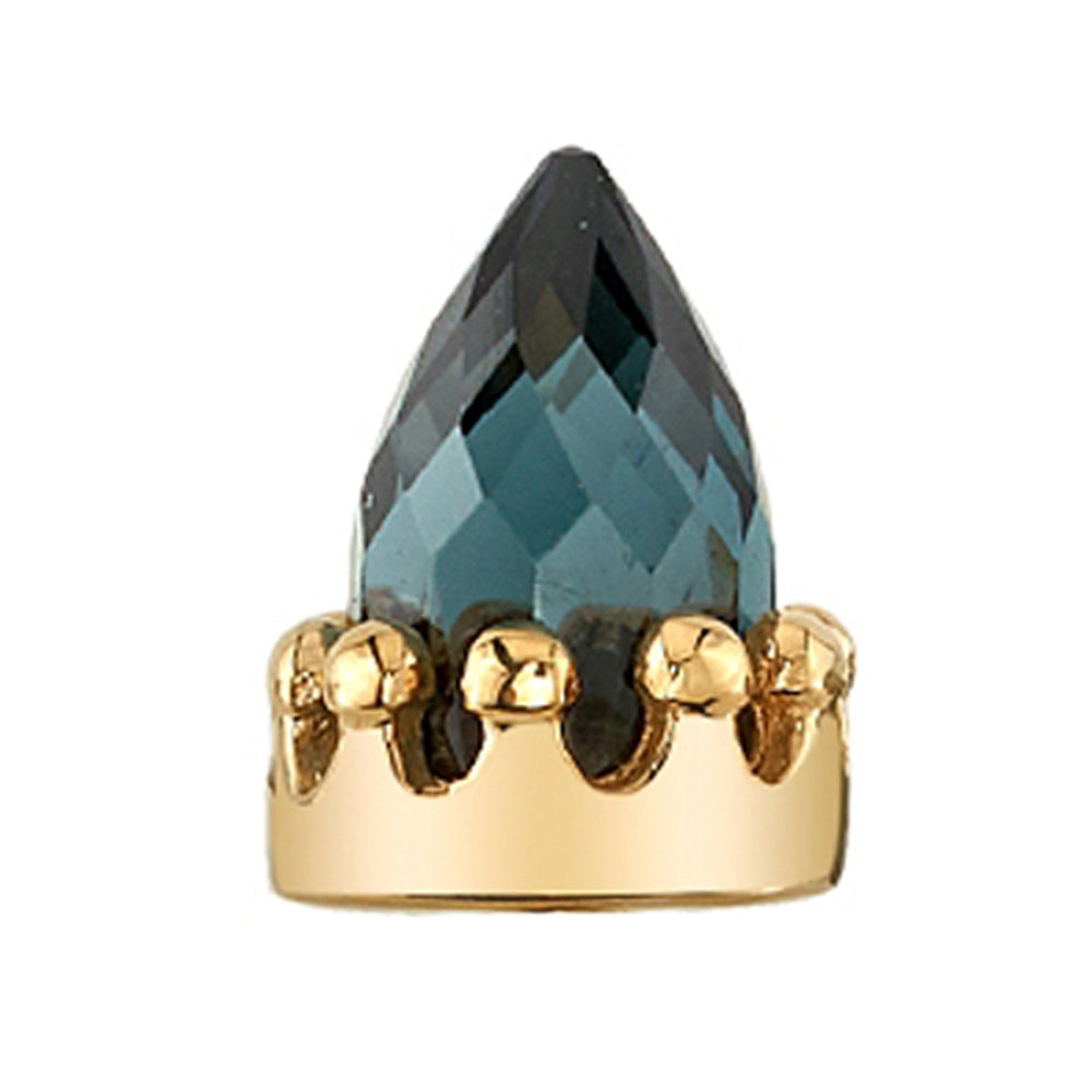 Crown Bullet Threaded End in Gold with London Blue Topaz