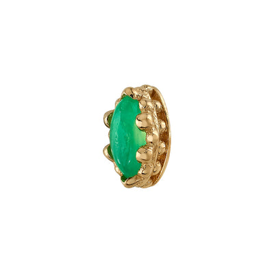 Marquise Crown Prong Threaded End in Gold with Chrysoprase