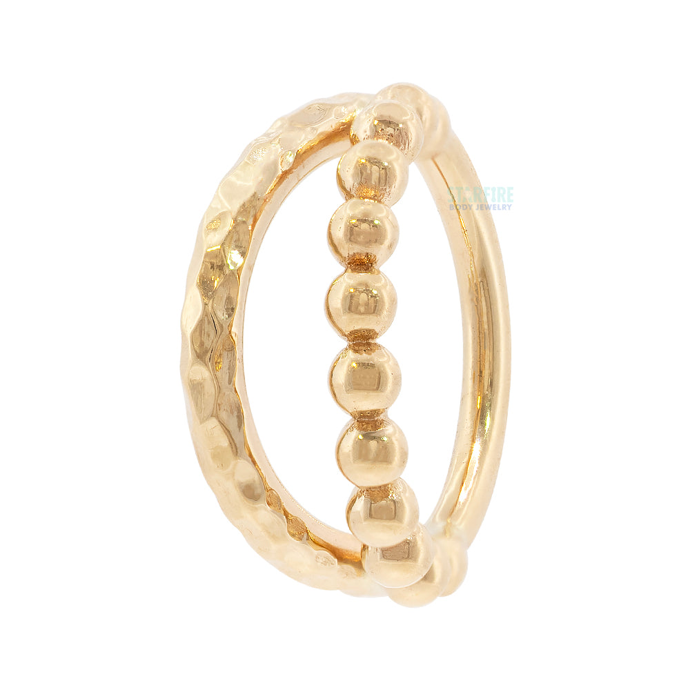 "Rigby" Illusion Seam Ring in Gold & Platinum