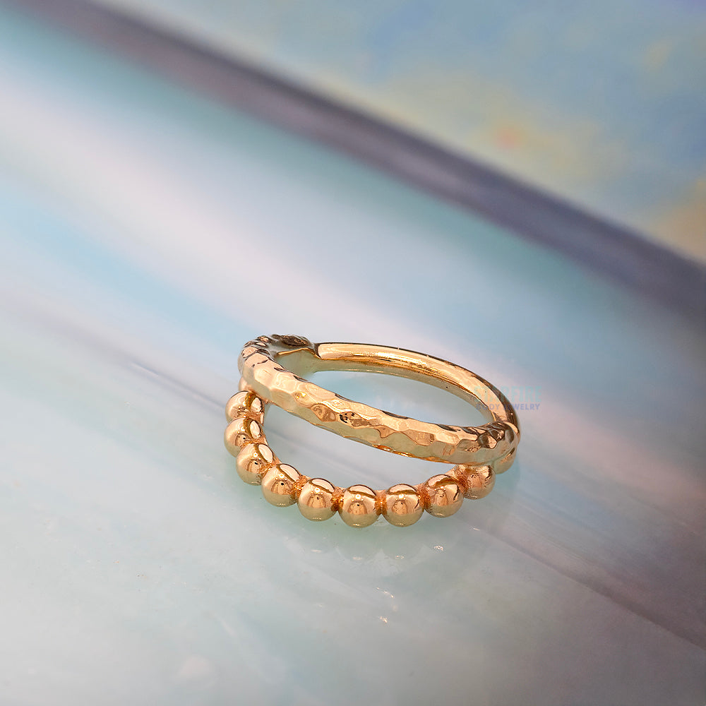 "Rigby" Illusion Seam Ring in Gold & Platinum