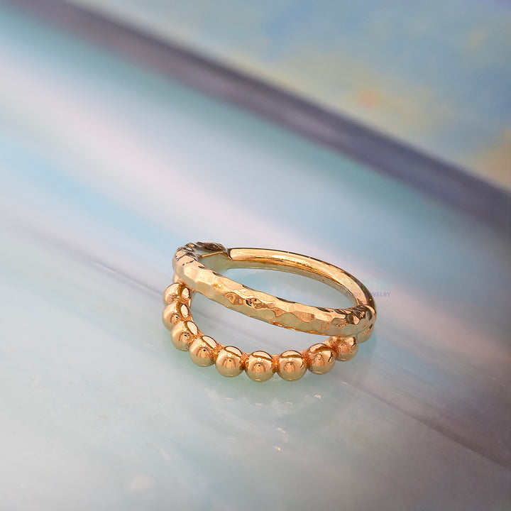 "Rigby" Illusion Seam Ring in Gold & Platinum