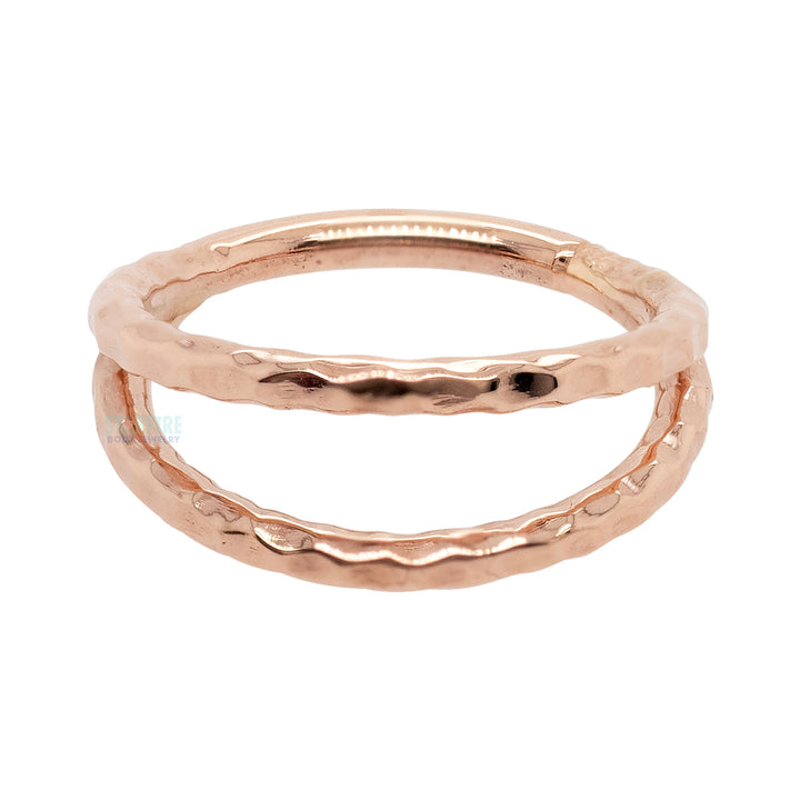 Illusion Hammered Finish Seam Ring in Gold