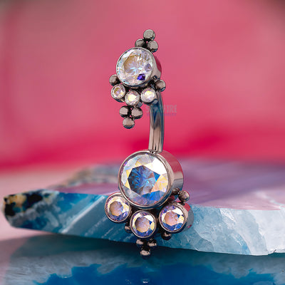 4HN 'Haute Couture' Faceted Gem Navel Curve