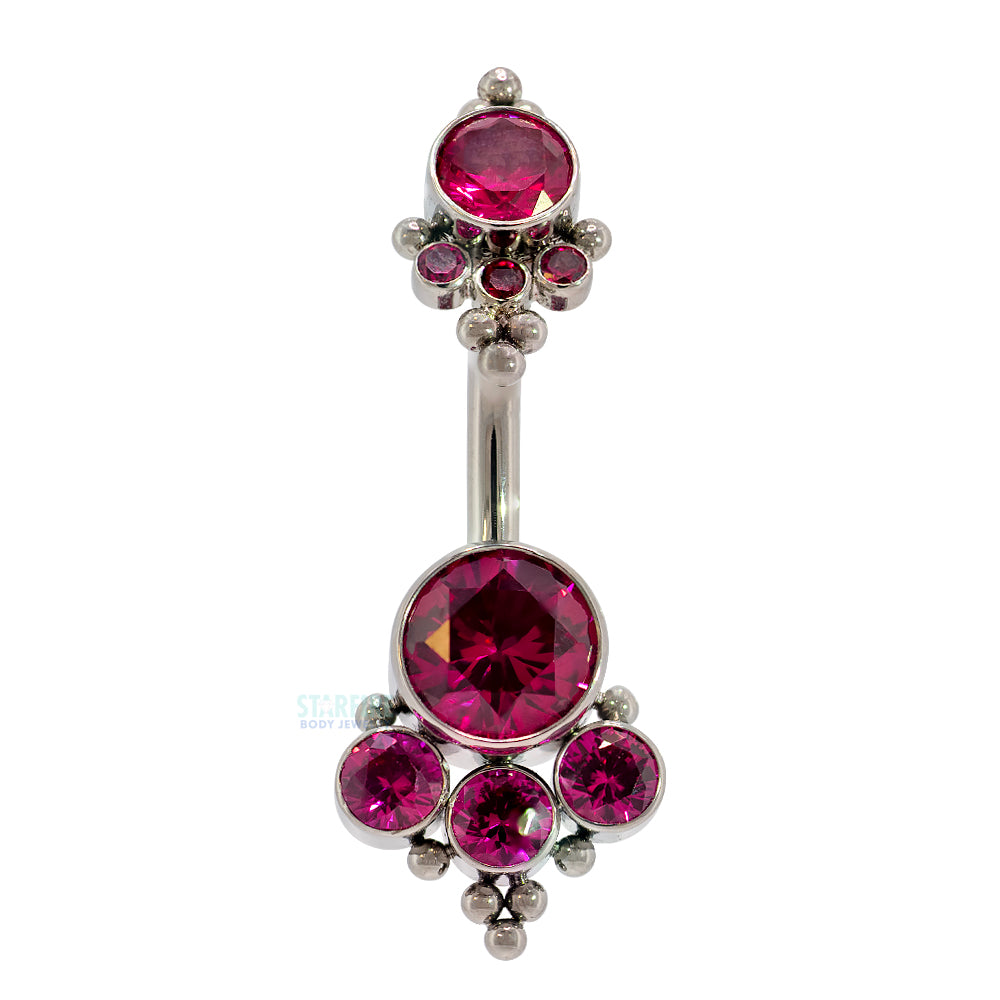 4HN 'Haute Couture' Faceted Gem Navel Curve