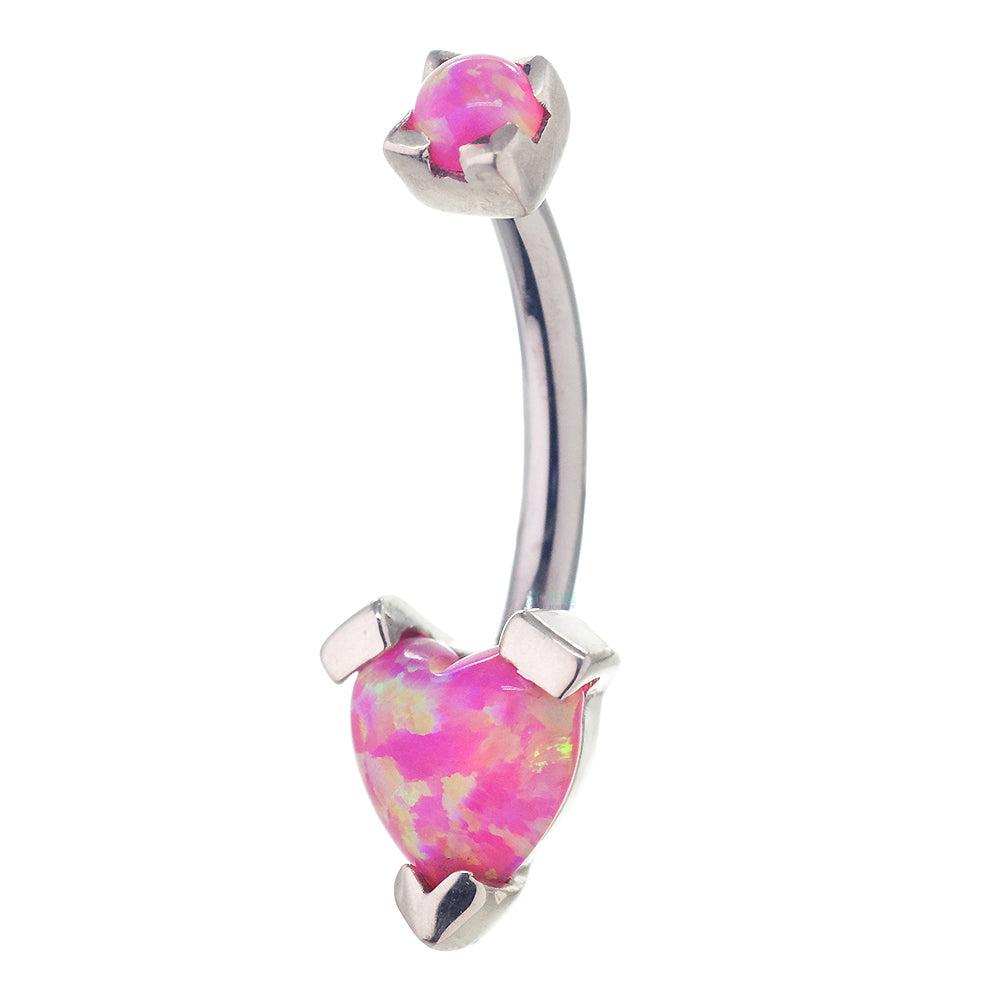 'Tres Jolie' Heart Opal Navel Curve