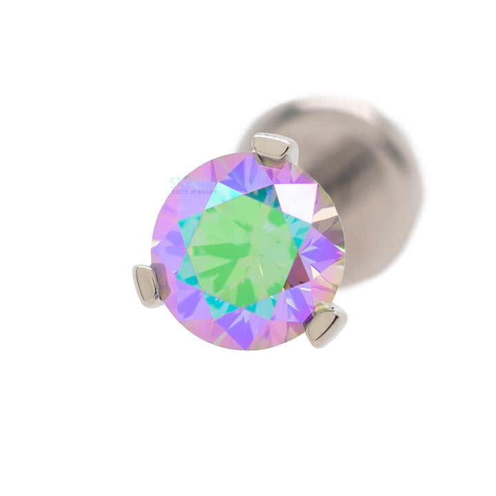 3 Prong-Set Faceted Gem on Flatback