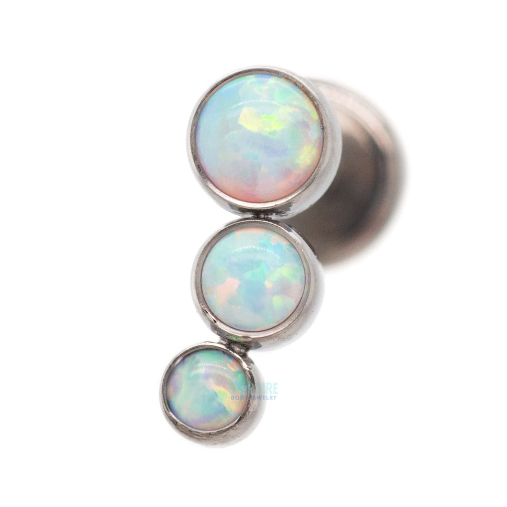 3-T B 'Bijoux' Opal Bezel Cluster on Flatback