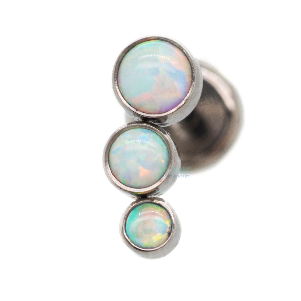 3-T B 'Bijoux' Opal Bezel Cluster on Flatback