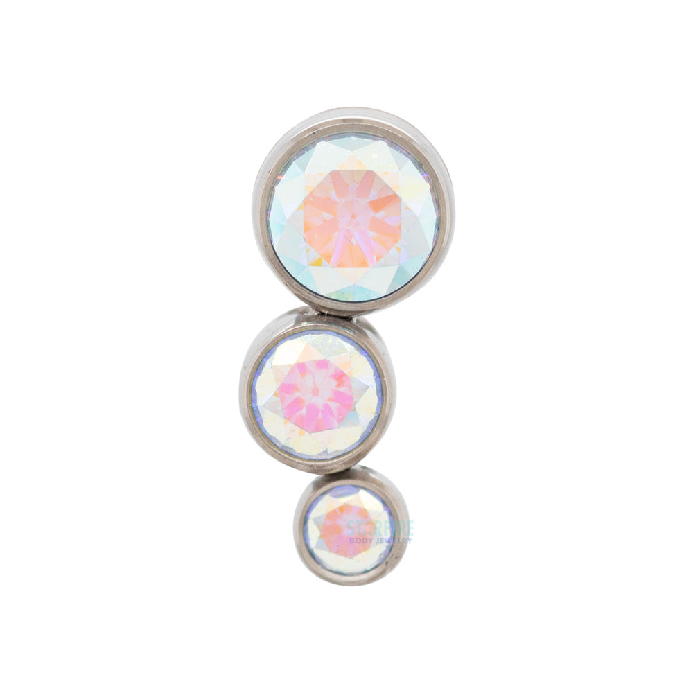 3-T C 'Bijoux' Faceted Gem Bezel Cluster on Flatback
