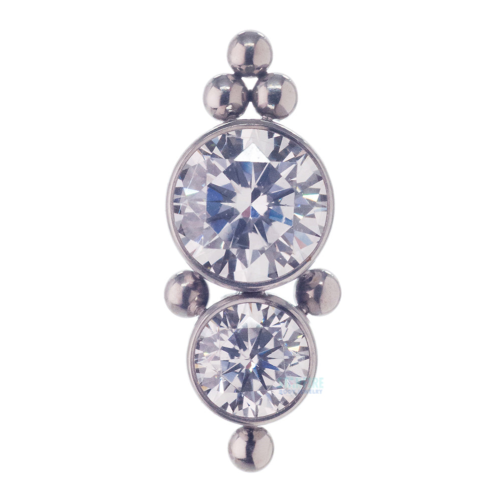 1HT-6A 'Haute Couture' Faceted Gem Bezel Cluster Threaded End