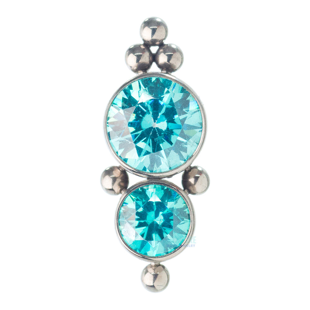 1HT-6A 'Haute Couture' Faceted Gem Bezel Cluster Threaded End