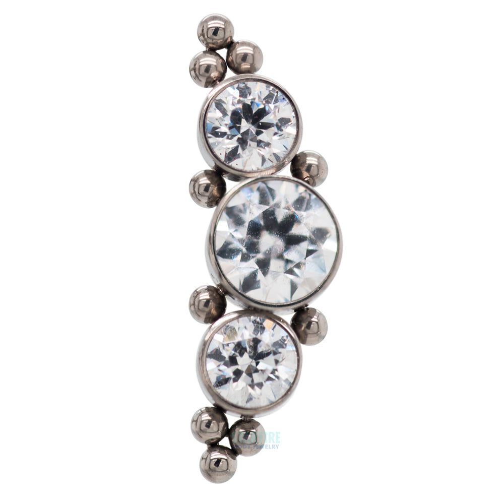 2HT-10 'Haute Couture' Faceted Gem Bezel Cluster on Flatback