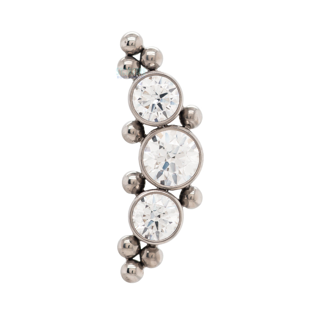 2HT-10 'Haute Couture' Faceted Gem Bezel Cluster on Flatback