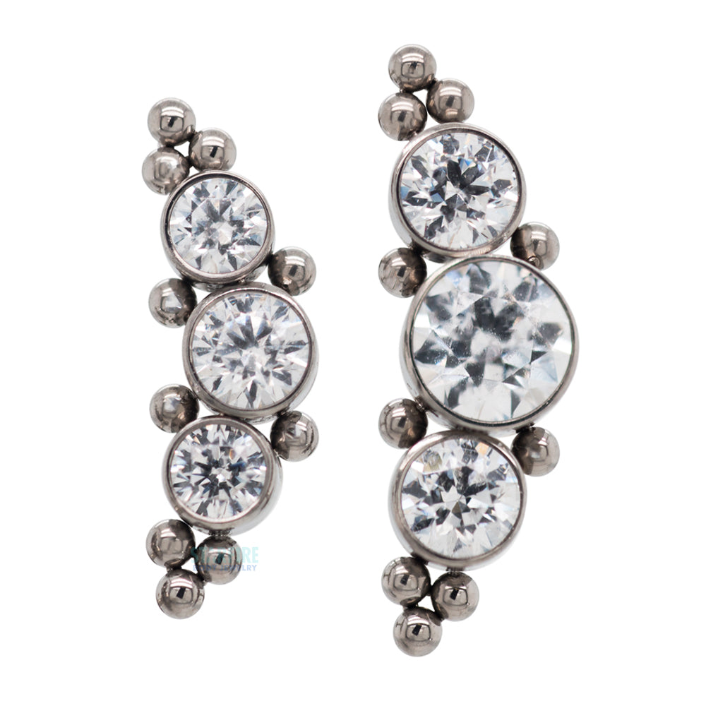 2HT-10 'Haute Couture' Faceted Gem Bezel Cluster on Flatback