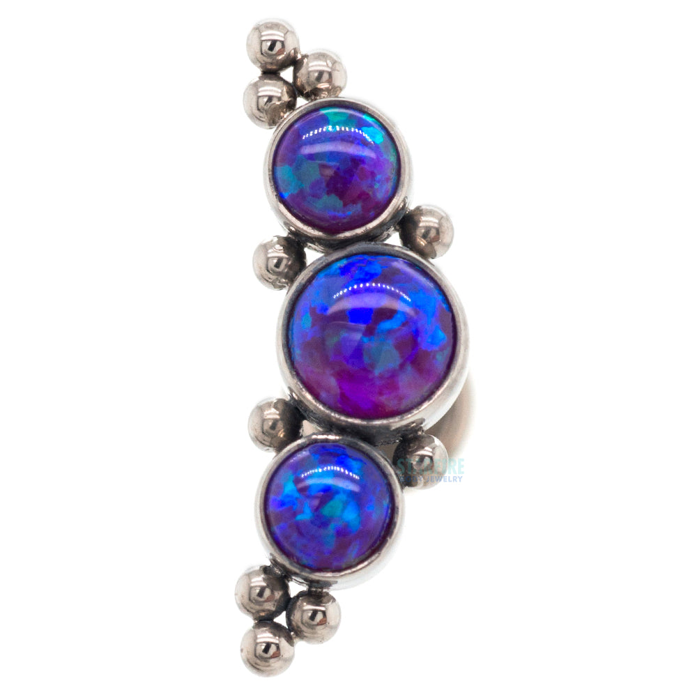 2HT-10 'Haute Couture' Opal Bezel Cluster on Flatback