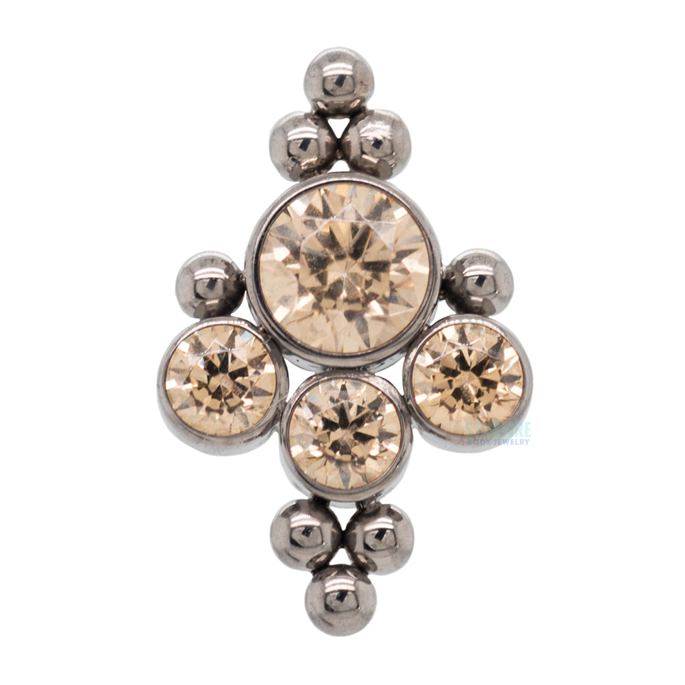 6HT-8B 'Haute Couture' Threaded End with Faceted Gems