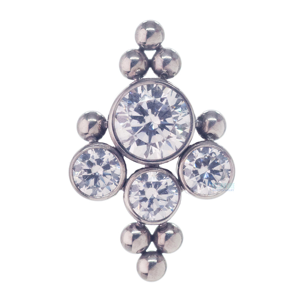 6HT-8B 'Haute Couture' Threaded End with Faceted Gems