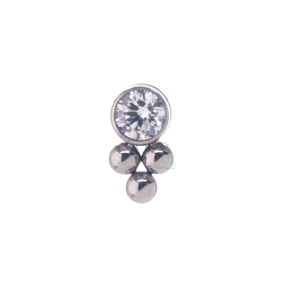 11HT-3 'Haute Couture' 2mm Faceted Gem Bezel Threaded End