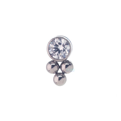 11HT-3 'Haute Couture' 2mm Faceted Gem Bezel Threaded End