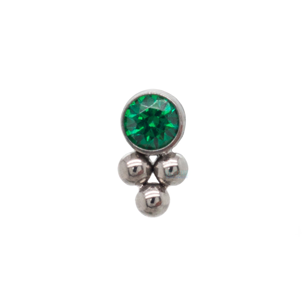 11HT-3 'Haute Couture' 2mm Faceted Gem Bezel Threaded End