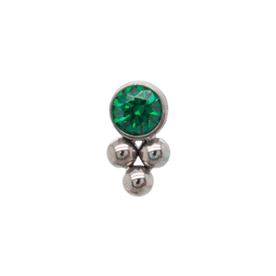11HT-3 'Haute Couture' 2mm Faceted Gem Bezel Threaded End