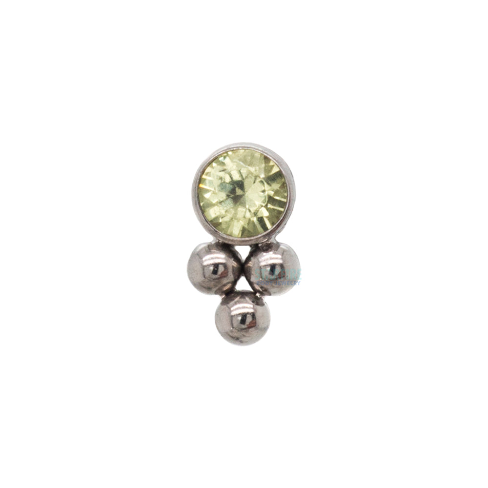 11HT-3 'Haute Couture' 2mm Faceted Gem Bezel Threaded End